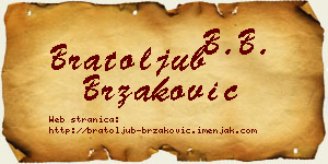 Bratoljub Brzaković vizit kartica